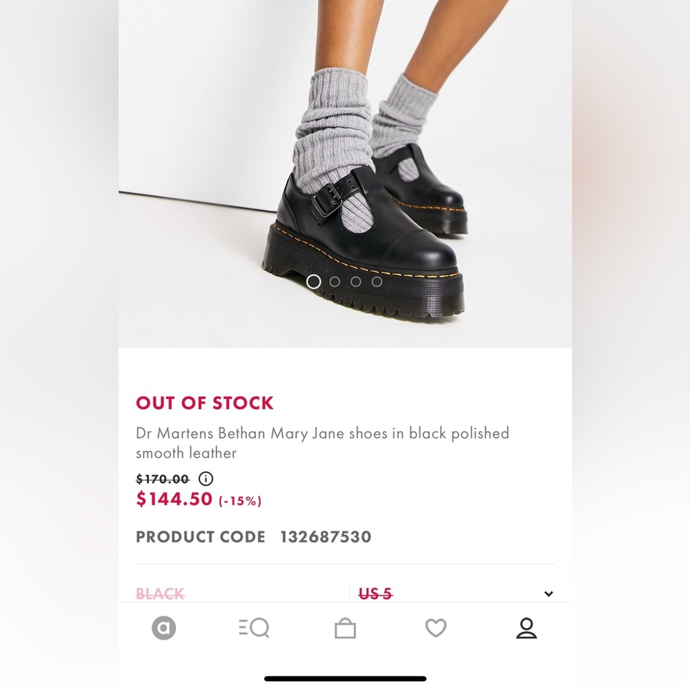 Dr. Martens Black Polished Leather Mary Janes